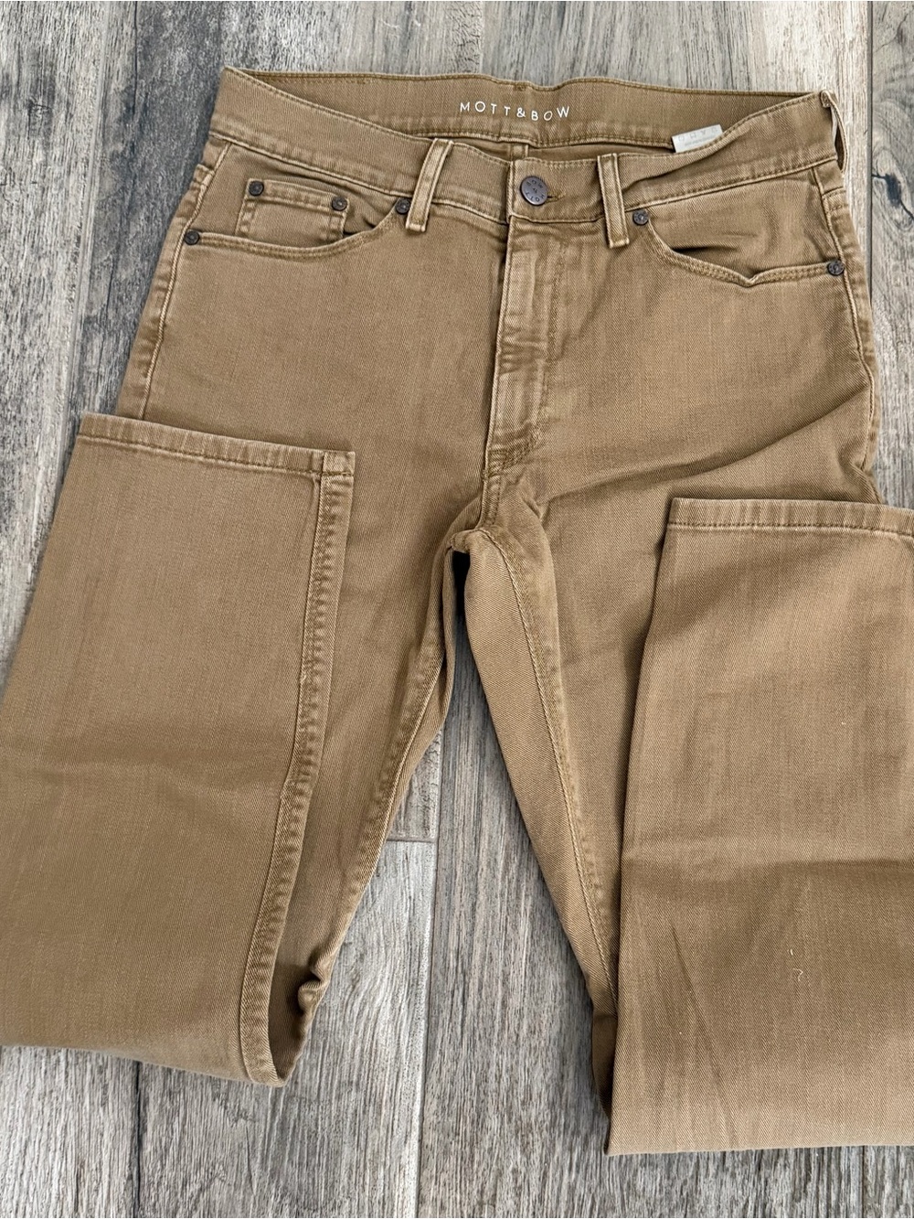 Mott & Bow Men’s Tan Jeans Midwaisted Sz 29X30 (Actual fit 29X29)